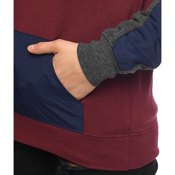 sophia burgundy , blue & charcoal sweater - Picture 3 of 3